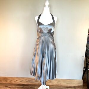 Vintage Fredricks’s of Hollywood Cocktail Dress, Sz 8, Silver